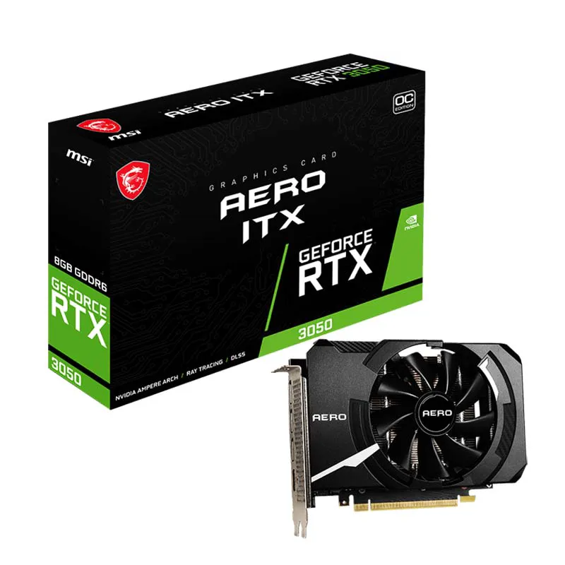 Видеокарта MSI NVIDIA GeForce RTX 3050 Aero ITX OC GDDR6 8GB, RTX 3050 AERO ITX 8G OC