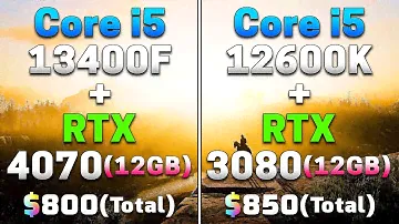 Core i5 13400F + RTX 4070 12GB vs Core i5 12600K + RTX 3080 12GB | PC Gaming Benchmark Tested